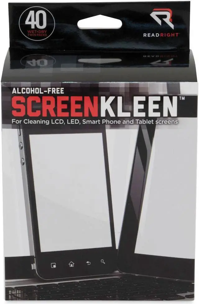 Alt view image 10 of 16 - Read Right Screenkleen Alcohol-Free Wet Wipes, Cloth, 5 X 5, 40/Box RR1391