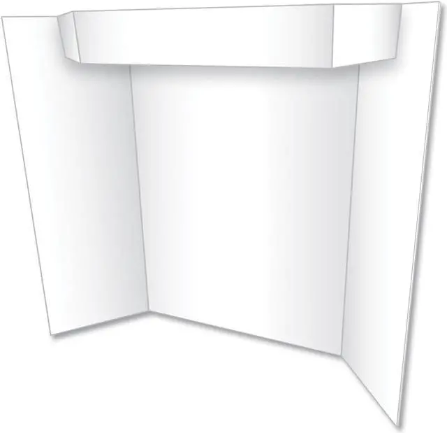 Alt view image 3 of 5 - Too Cool Tri-Fold Poster Board, 24 x 36, White/White 27367B