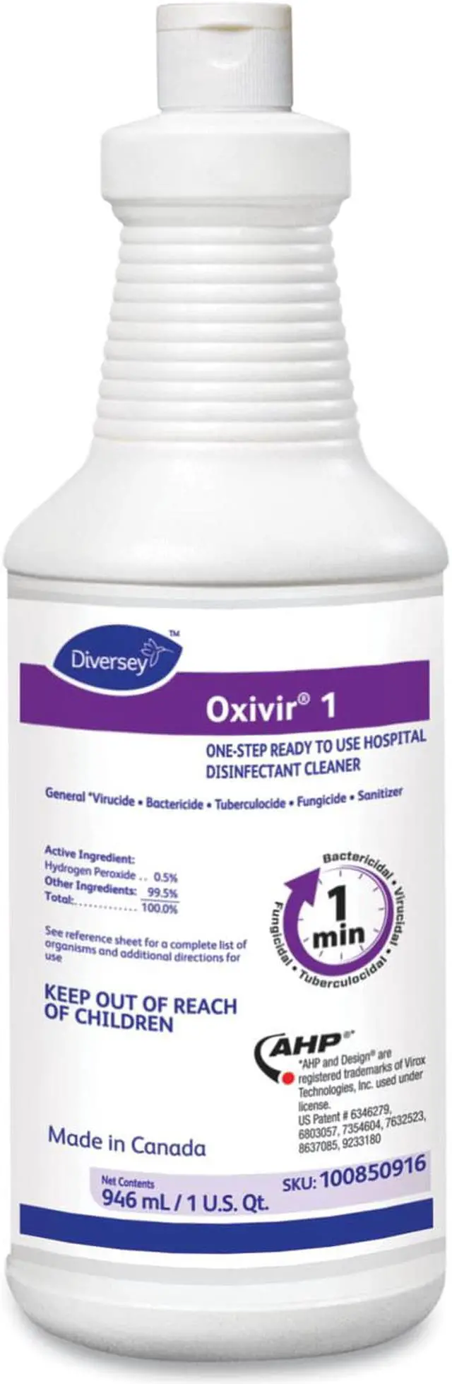 Main image of Oxivir 1 RTU Disinfectant Cleaner, 32 oz Spray Bottle, 12/Carton 100850916