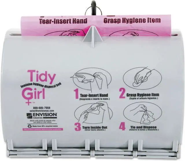 Alt view image 11 of 20 - Tidy Girl Plastic Feminine Hygiene Disposal Bag Dispenser, Gray TGUDPV2