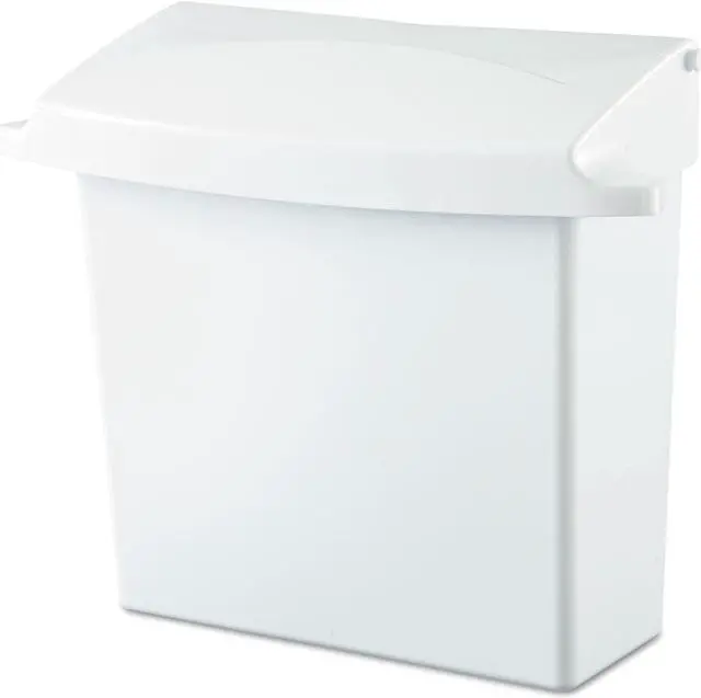 Alt view image 6 of 20 - Sanitary Napkin Receptacle with Rigid Liner Rectangular Plastic White
