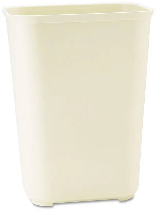 Alt view image 2 of 9 - Rubbermaid Commercial 254400BG Fire-Resistant Wastebasket, Rectangular, Fiberglass 10 gal, Beige