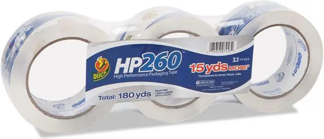 Alt view image 6 of 8 - Duck Carton Sealing Tape 1.88" x 60yds 3" Core Clear 3/Pack HP260C03