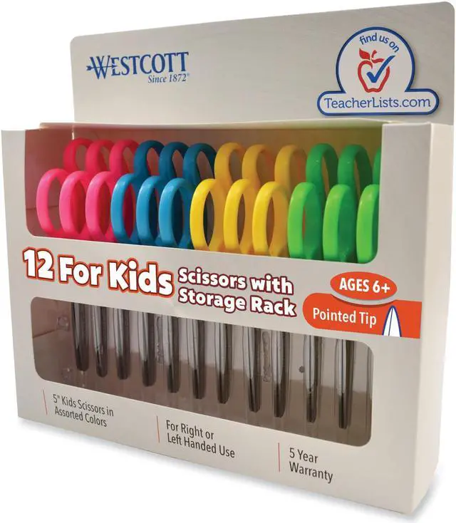 Alt view image 3 of 5 - Acme United 13141 Kids Scissors  Pointed  5in  1-3/4in Cut  L/R  12/pk