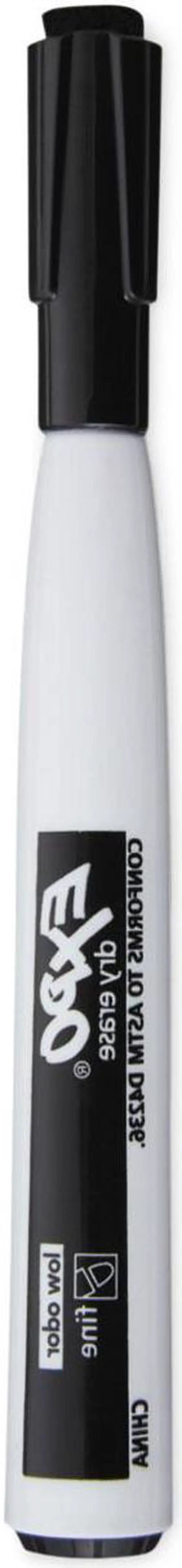 Alt view image 7 of 7 - EXPO® Magnetic Dry Erase Markers With Eraser, Fine Tip, Black Ink, Pack Of 4