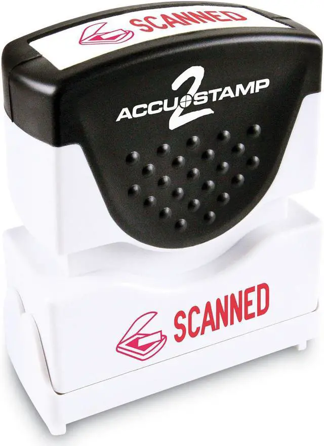 Alt view image 3 of 5 - Accustamp2 035605 1 5/8 x 1/2 Red Scanned Accustamp2 Shutter Stamp with Microban