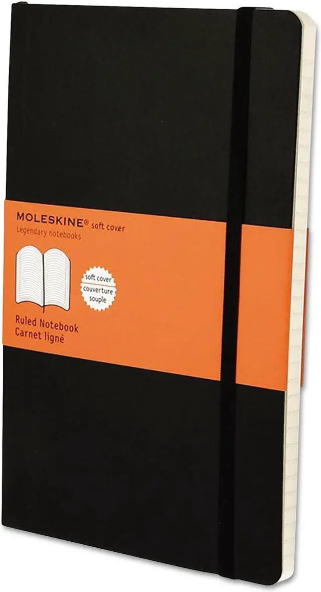 Alt view image 3 of 10 - Classic Softcover Notebook, Ruled, 8 1/4 x 5, Black Cover, 192 Sheets HBGMSL14