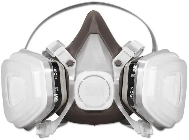 Alt view image 13 of 20 - 3M 66070 Half Facepiece Disposable Respirator 53P71, Organic Vapor/P95, Large
