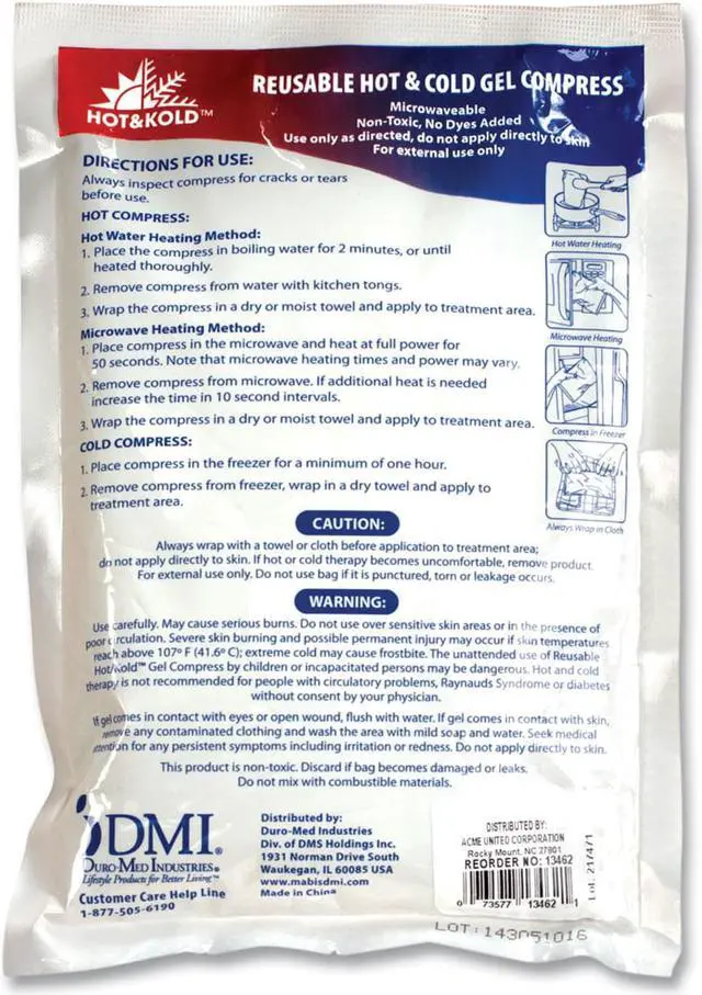 Alt view image 4 of 6 - Reusable Hot/Cold Pack 8.63" Long White