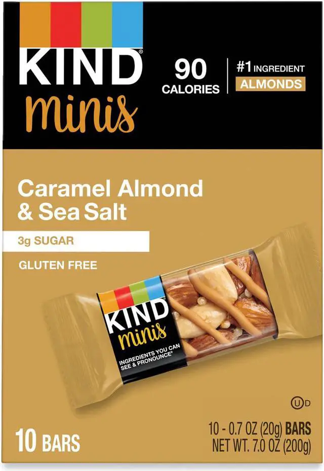 Alt view image 3 of 13 - Minis, Caramel Almond Nuts/Sea Salt, 0.7 oz, 10/Pack 27960