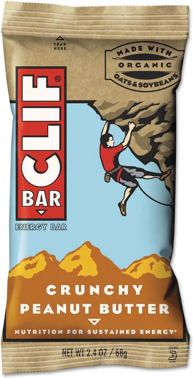 Alt view image 11 of 14 - Clif Bar Energy Bar, Crunchy Peanut Butter, 2.4 Oz, 12/Box 50120