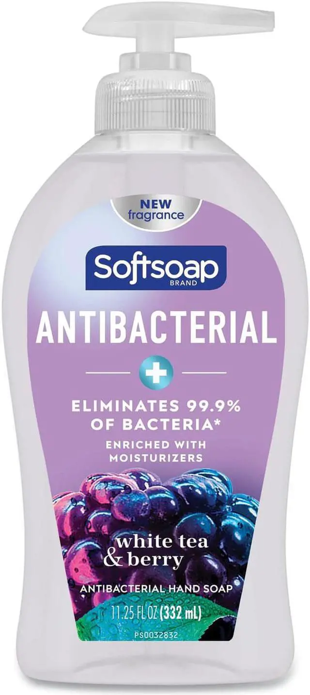 Alt view image 3 of 9 - Softsoap US03574A Antibacterial Hand Soap, White Tea & Berry Fusion, 11 1/4 Oz Pump Bottle, 6/Ctn