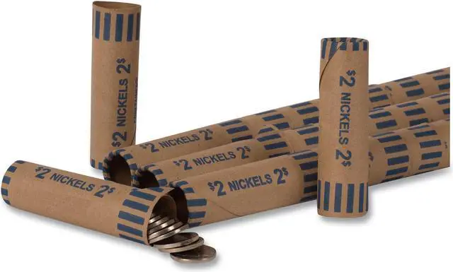 Alt view image 4 of 6 - Coin-Tainer Preformed Tubular Coin Wrappers Nickels $2 1000 Wrappers/Box 20005