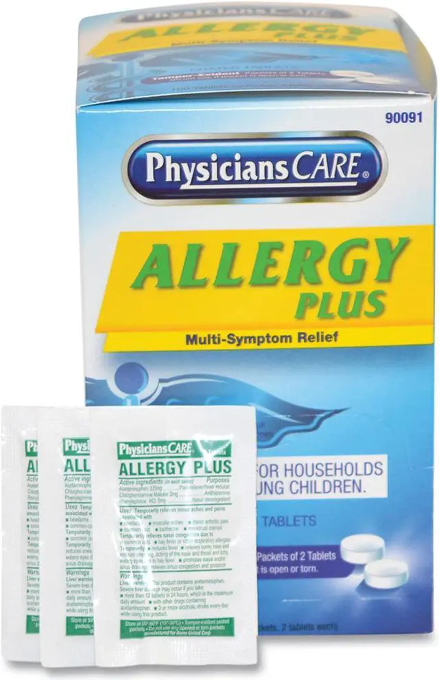 Alt view image 8 of 12 - Physicianscare Allergy Antihistamine Medication Two-Pack 50 Packs/Box 90091