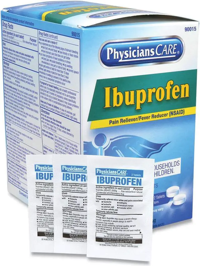 Alt view image 8 of 11 - Physicianscare Ibuprofen Medication Two-Pack 200mg 50 Packs/Box 90015
