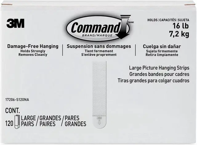 Alt view image 2 of 20 - Command Large Picture Hanging Strips White 17206S120NA