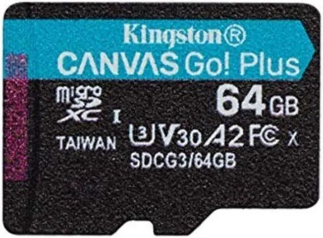 Alt view image 2 of 9 - Kingston Canvas Go! Plus 64 GB Class 10/UHS-I (U3) microSDXC - 170 MB/s Read - 70 MB/s Write