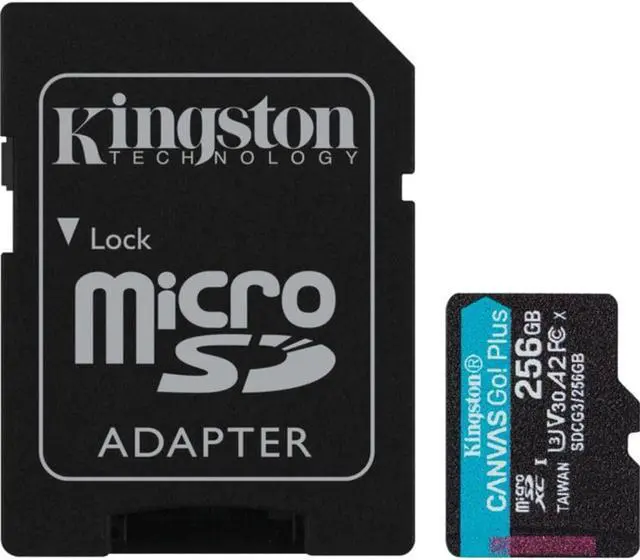 Main image of Kingston Canvas Go! Plus 256 Gb Class 10/Uhs-I (U3) Microsdxc