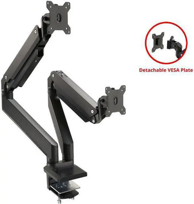 Main image of SIIG Dual Monitor Heavy-Duty Premium Aluminum Gas Spring Desk Mount CEMT3011S1