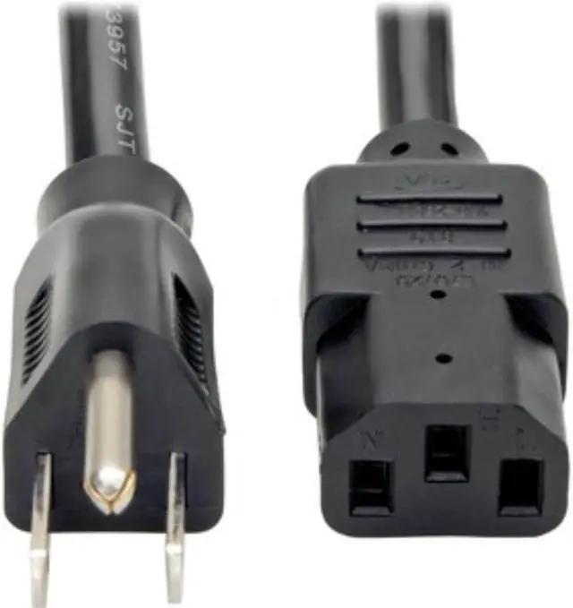 Alt view image 5 of 9 - Tripp Lite Model P007-006-15D 6 ft. Desktop Computer Power Cord, Right-Angle 5-15P to C13 - Heavy Duty, 15A, 125V, 14 AWG, 6 ft. Black