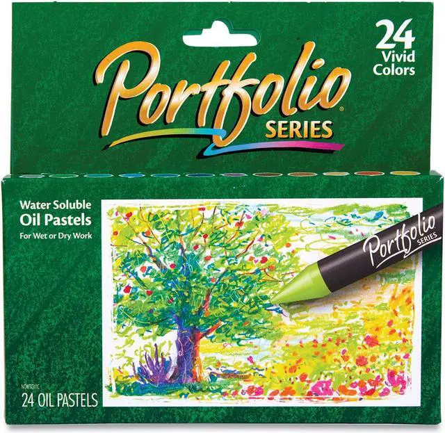 Alt view image 7 of 8 - CRAYOLA 523624 PORTFOLIO OIL PASTELS 24 COLOR SET WATER SOLUBLE