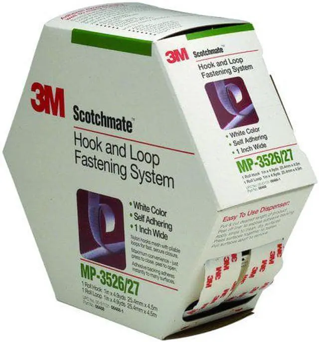 Alt view image 2 of 3 - 3M™ Fastener MP3526N/MP3527N Hook and Loop S001 White, 1 in x 5 yd 0.15 in Engaged Thickness