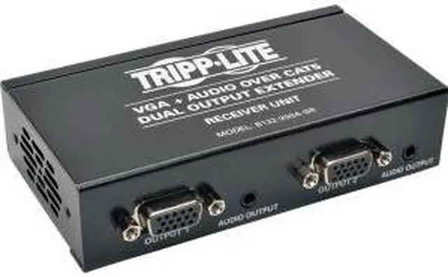 Alt view image 5 of 6 - Tripp Lite B132-200A-SR Dual VGA with Audio over Cat5/Cat6 Extender, Box-Style Receiver, 1440x900 at 60Hz, Up to 300-ft.