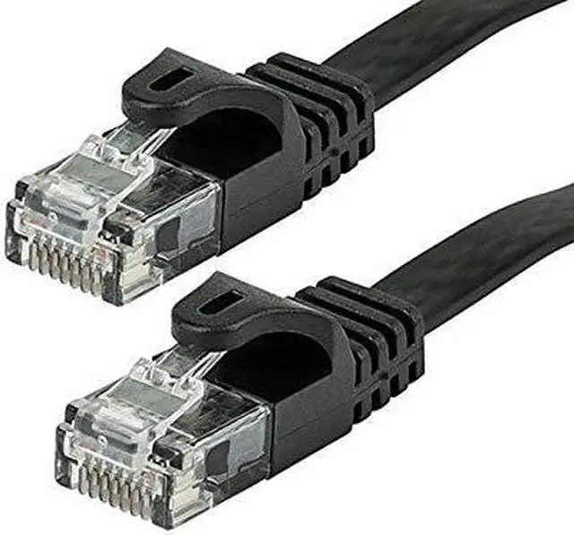Alt view image 4 of 8 - Monoprice Flat Cat6 Ethernet Patch Cable - 25 Feet - Black, Snagless RJ45, Flat, 550MHz, UTP, Pure Bare Copper Wire, 30AWG - Flexboot Series