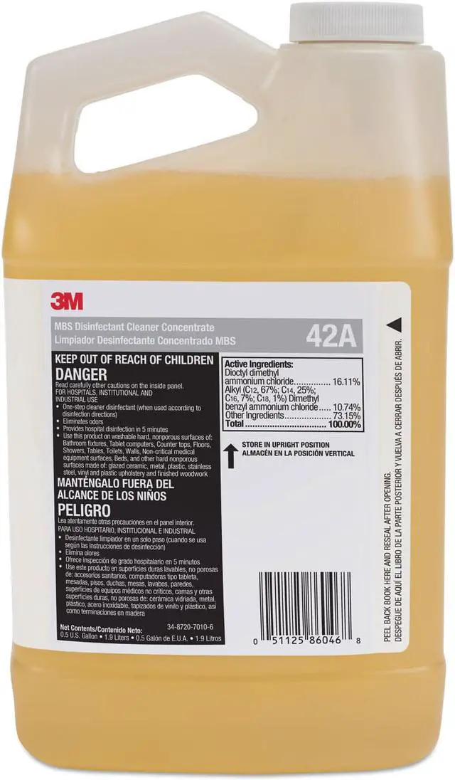 Alt view image 4 of 5 - 3M MBS Disinfectant Cleaner Concentrate Lavender 0.5 Gallon 4/CT (42A)