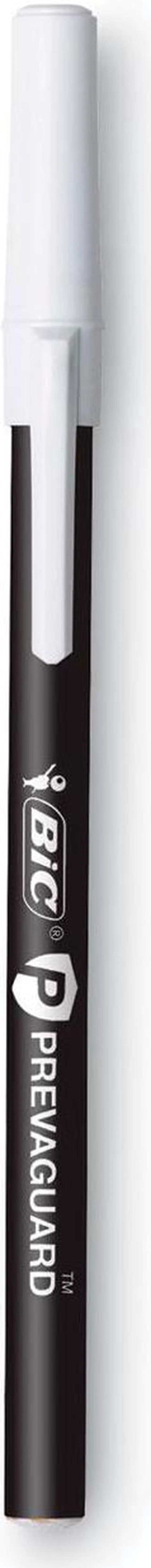 Alt view image 2 of 8 - Bic PrevaGuard Ballpoint Stick Pen, Bk Ink/Bk  Barrel, 1 mm, Dozen (BICGSAM11BK)
