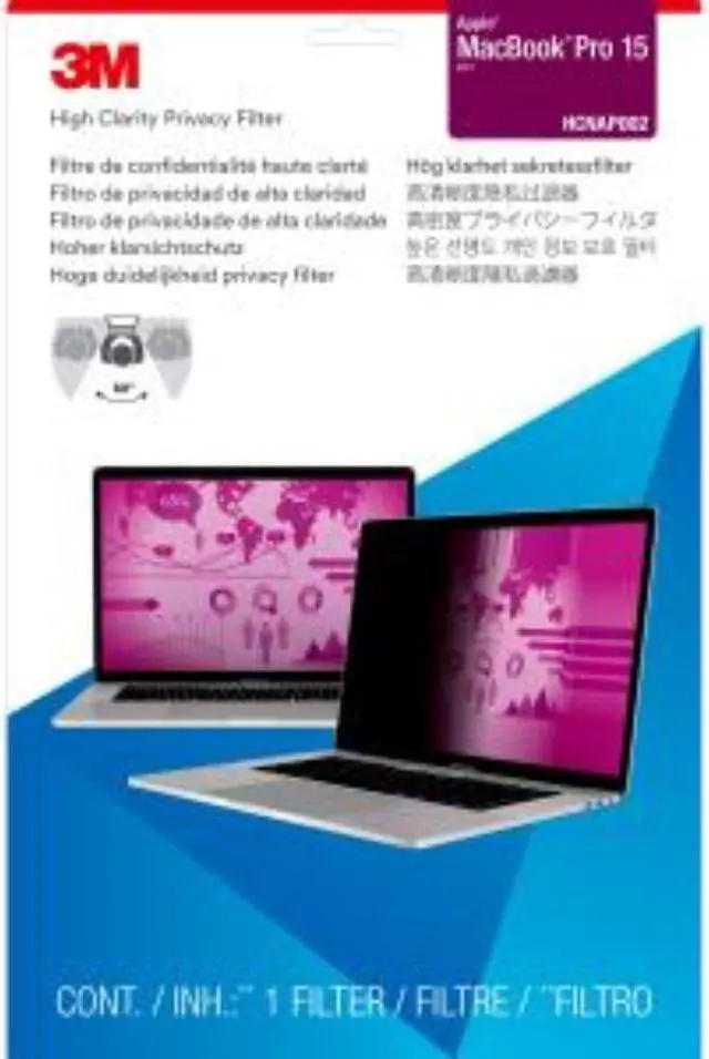 Alt view image 2 of 12 - 3M High Clarity Privacy Filter Black