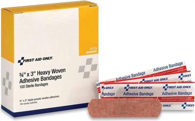 Main image of Heavy Woven Adhesive Bandages Strip 0.75" x 3" 100/Box H119
