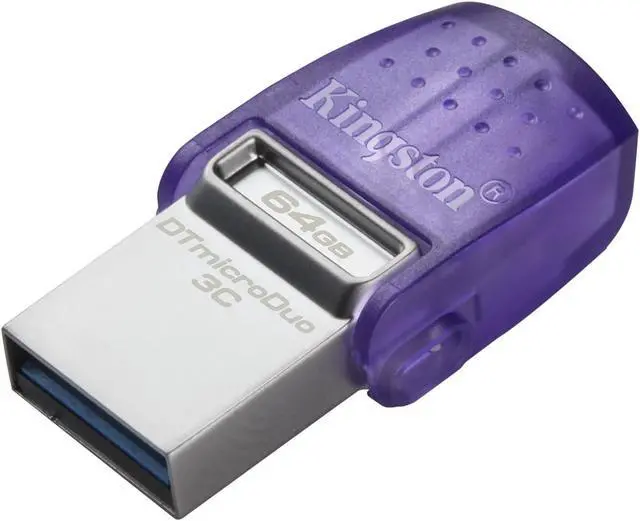 Alt view image 8 of 20 - Kingston 64GB DataTraveler microDuo 3C USB Flash Drive USB Type-C and Type-A Flash Drive