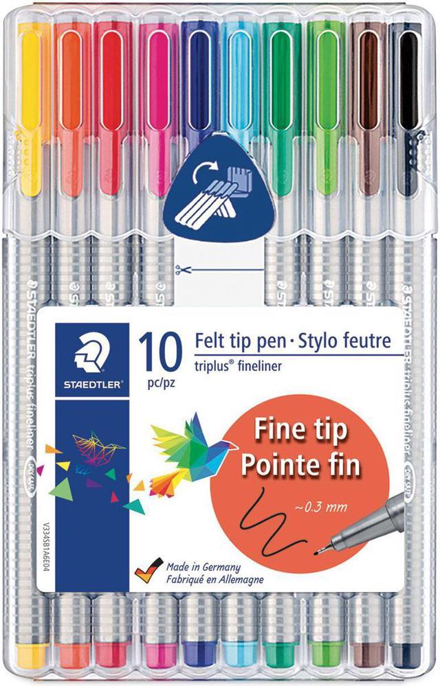 Staedtler Fineliner Porous Point Pen .3mm 10/ST Assorted 334SB10US 