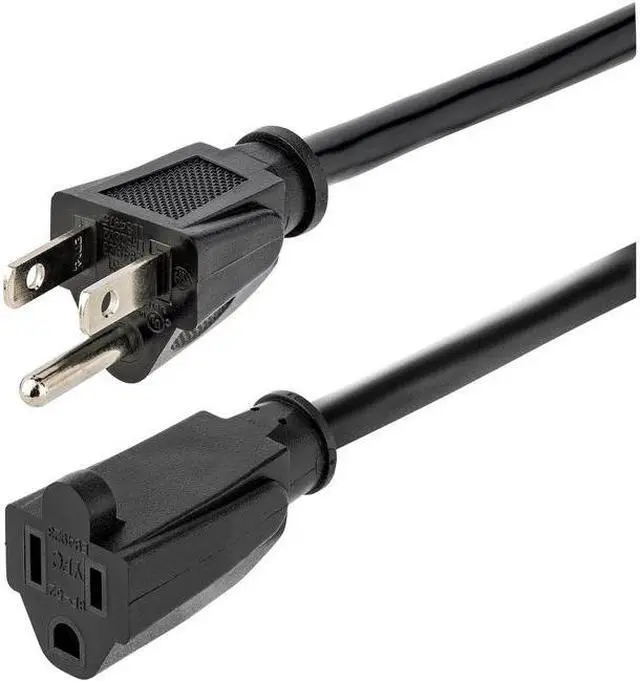 Main image of StarTech 15ft Heavy Duty Extension Cord NEMA5-15P to NEMA5-15R Black