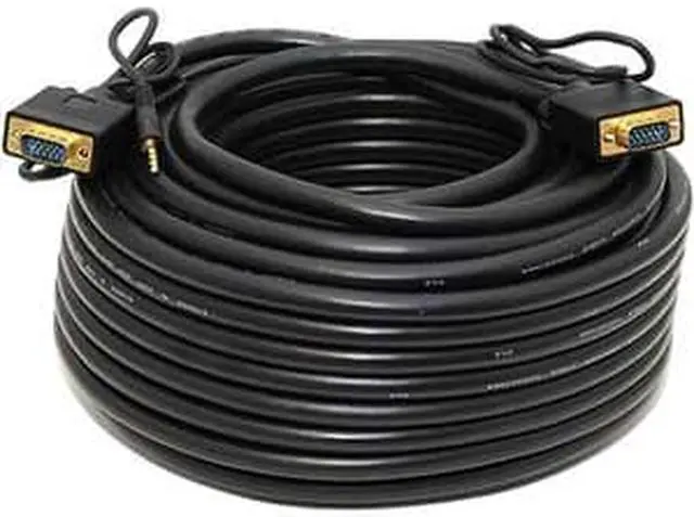 Alt view image 10 of 13 - Monoprice 100Ft Super Vga Hd15 M/M Cable W/ Stereo Audio And Triple Shielding