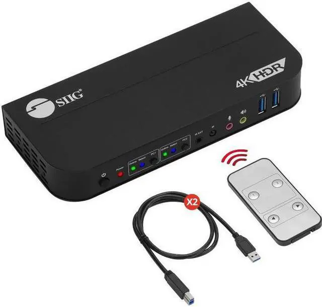 Main image of SIIG 2x1 HDMI 4K HDR KVM USB 3.0 Switch with Remote Control CEKV0E11S1