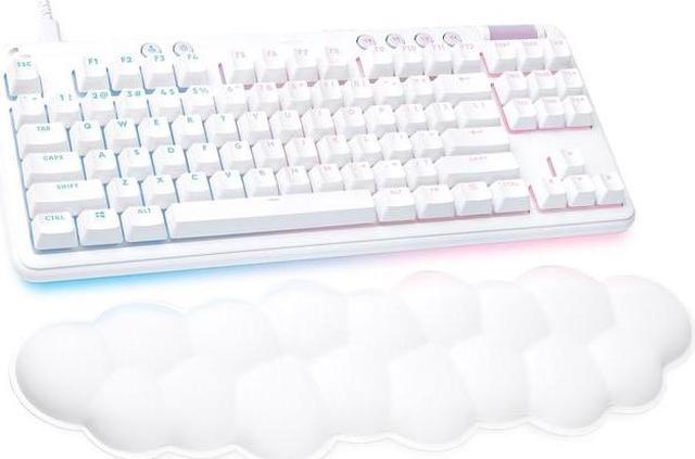 Main image of Logitech G713 Wired Mechanical Gaming Keyboard with LIGHTSYNC RGB Lighting, Tactile Switches (GX Brown), and Keyboard Palm Rest, PC and Mac Compatible - White Mist