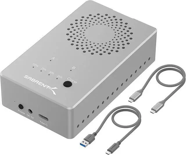 Alt view image 9 of 11 - SABRENT Tool-Free USB Type-C Dual Docking Station for PCIe NVMe M.2 SSDs with Offline Cloning Function (EC-SSD2)