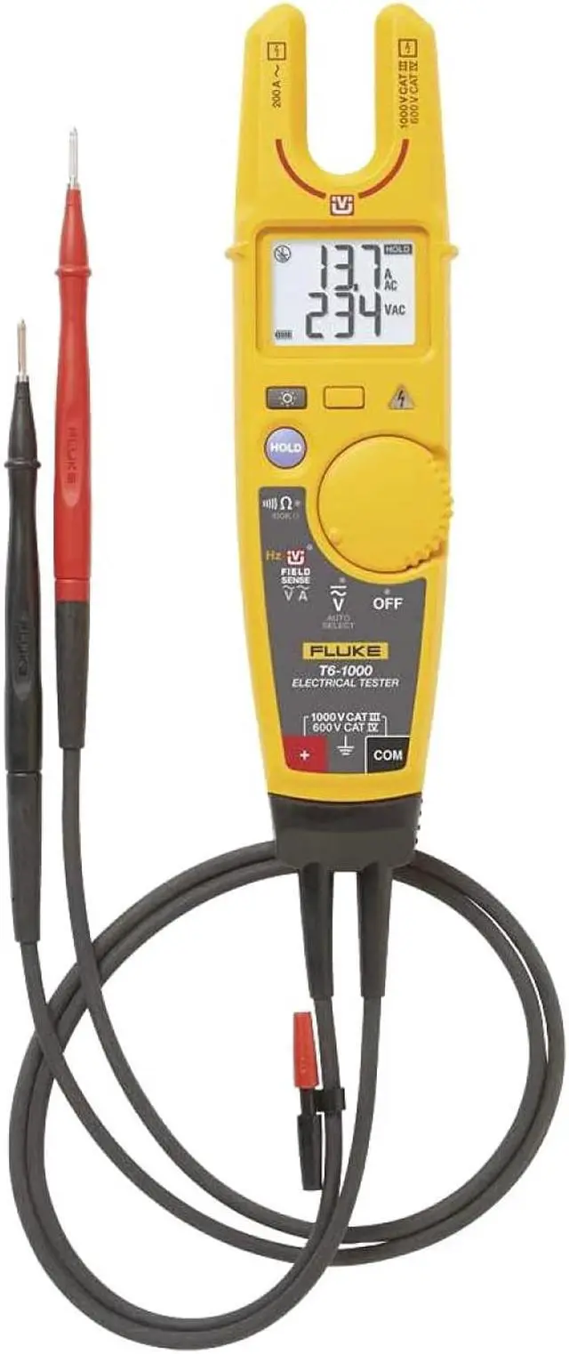 Alt view image 5 of 7 - Fluke - T6-1000 - T6-1000 - Handheld Digital Multimeter, AC Current, AC/DC Voltage, Continuity, Frequency, Resistance, 3.5
