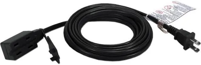 Alt view image 7 of 9 - Qvs 3-Outlet 2-Prong 15Ft Power Extension Cord - 3 X Ac Power - 15 Ft Cord - 13 A Current - 125 V Ac Voltage - 1625 W