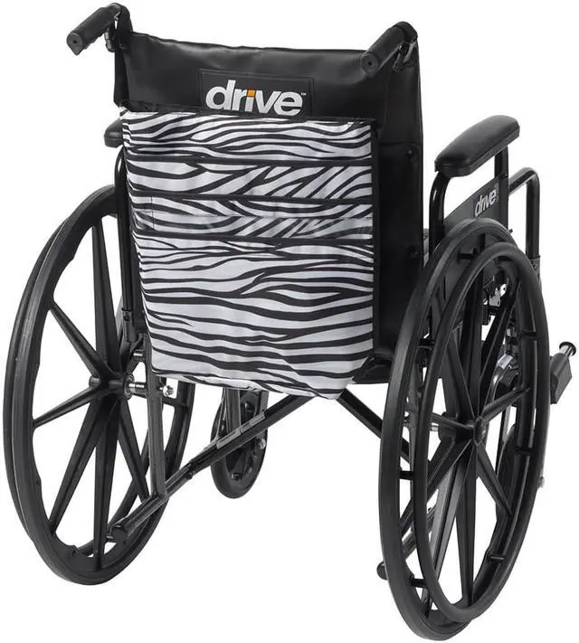 Alt view image 2 of 2 - Drive Medical AgeWise Back of Wheelchair Organizer, Zebra - Model RTL6071Z