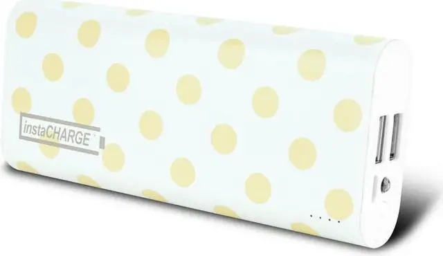 Main image of instaCHARGE 8800mAh Dual USB Power Bank Portable Battery Charger Gold Polkadot