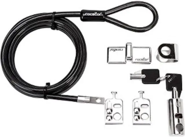 Alt view image 4 of 7 - Rocstor Y10C181-B1 Rocbolt Desktop Lock Kit Locking Security Kit With 8Ft Cable