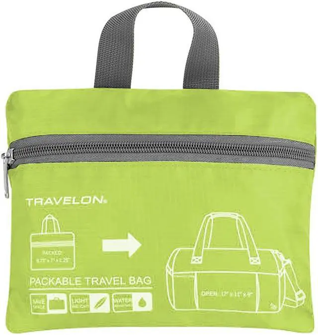 Alt view image 8 of 8 - Travelon Featherweight Packable Travel Bag, Lime