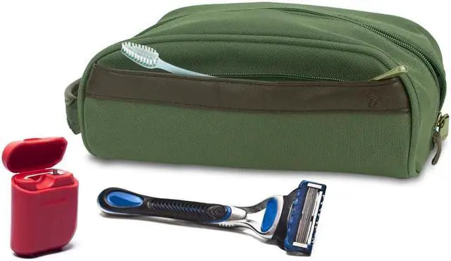 Alt view image 10 of 16 - Travelon Classic Plus Top Zip Toiletry Kit Travel Accessory Bag Olive