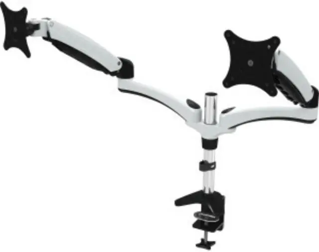 Alt view image 8 of 14 - Amer Mounts Dual Articulating Monitor Mount. Clamp Base. Supports 15 to 28" monitors.