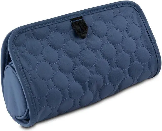 Alt view image 9 of 12 - Travelon Jewelry and Cosmetic Clutch w/ Removable Center Pouch, Blue Quilted