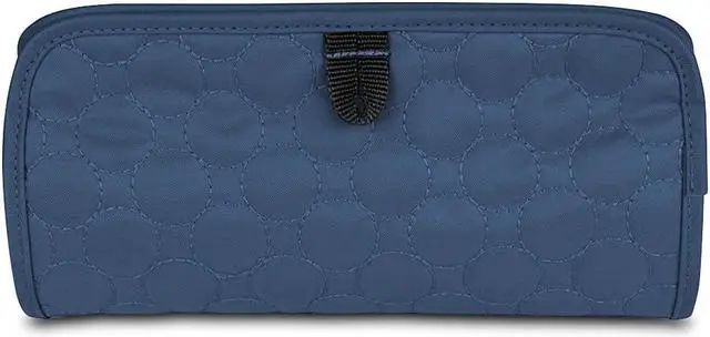 Alt view image 10 of 12 - Travelon Jewelry and Cosmetic Clutch w/ Removable Center Pouch, Blue Quilted