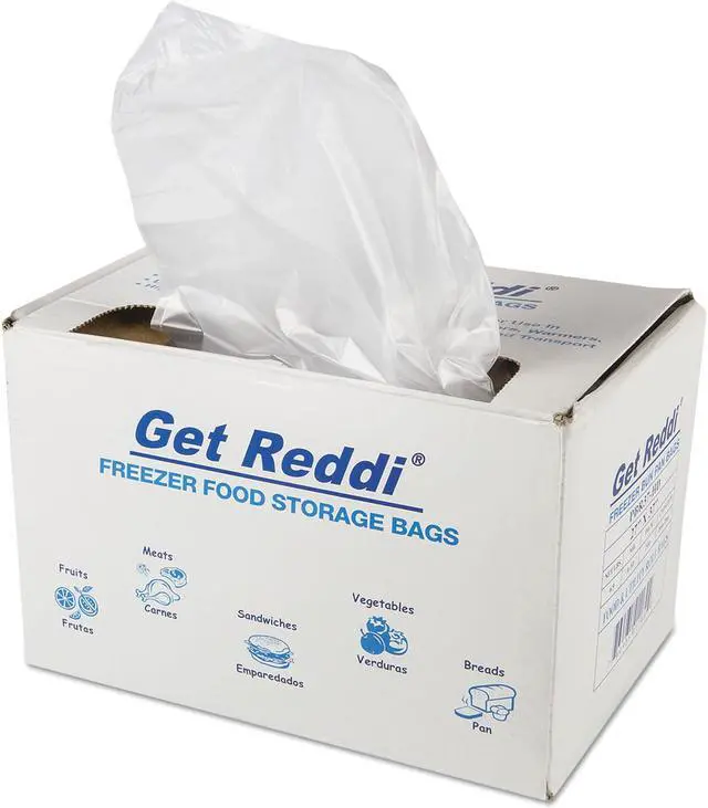 Alt view image 10 of 10 - Inteplast Group Get Reddi Freezer Food Storage Bags 0.5 mil 27" x 37" Natural